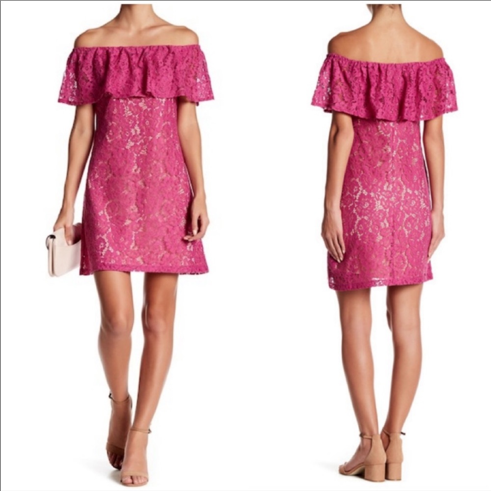 Eliza J Pink Off the Shoulder Dress, Size 12
